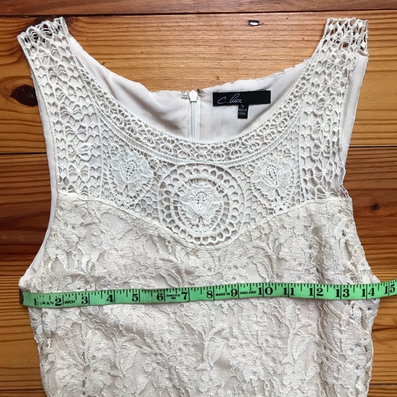 C. Luce Cream Lace Sheath Dress, EUC, S - Picture 4 of 13